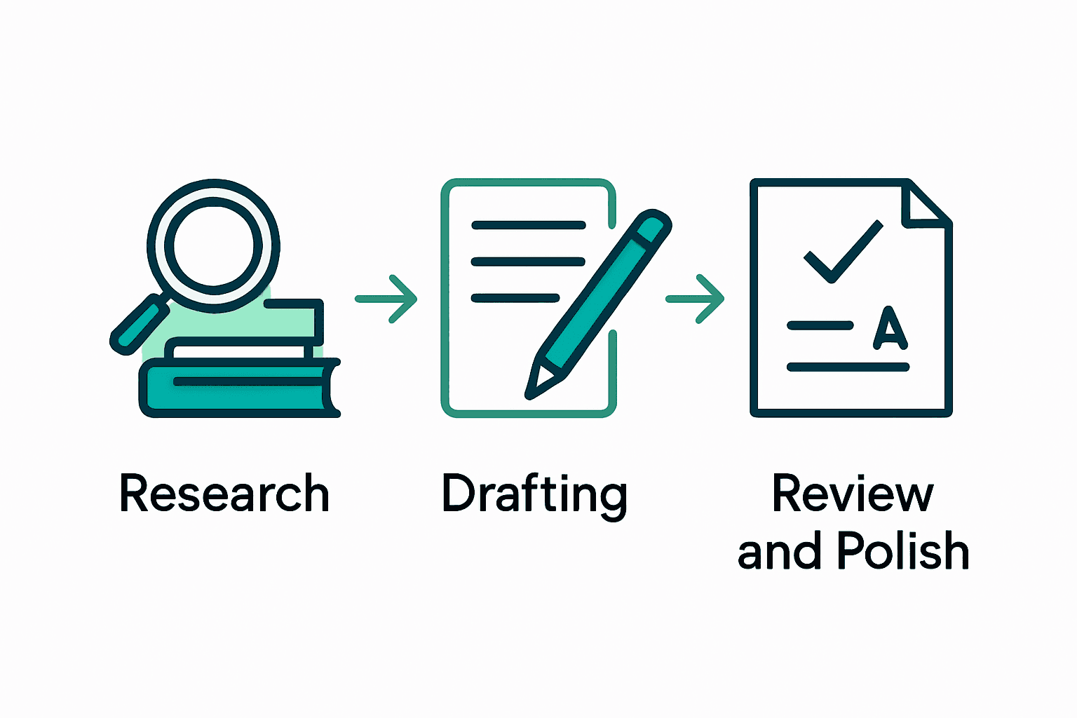 Three-step original content creation process infographic