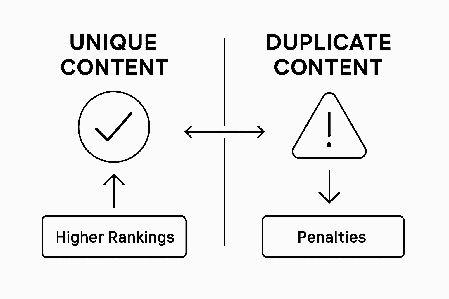 Infographic comparing unique and duplicate content