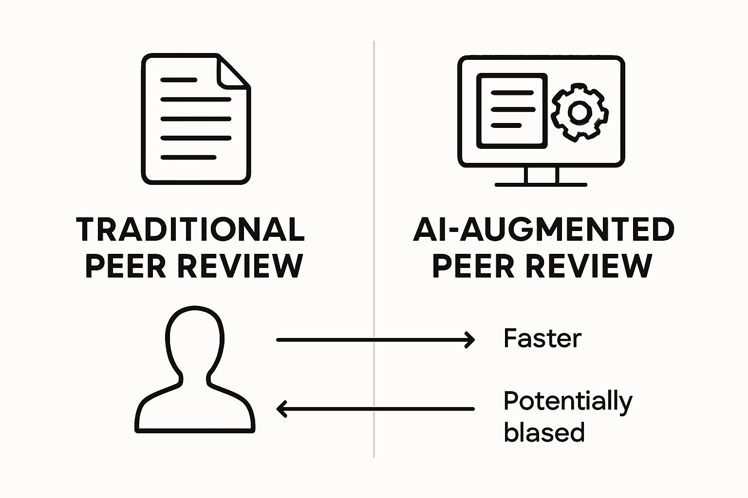 Comparison of traditional vs AI-augmented review