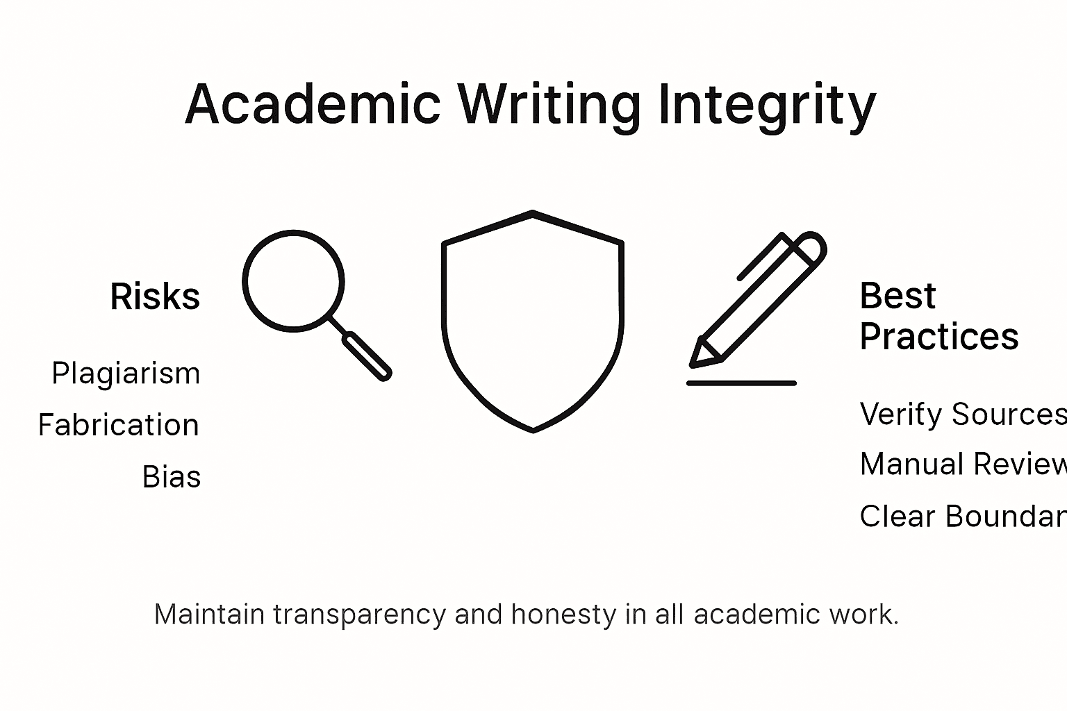 Infographic on academic writing integrity risks and practices