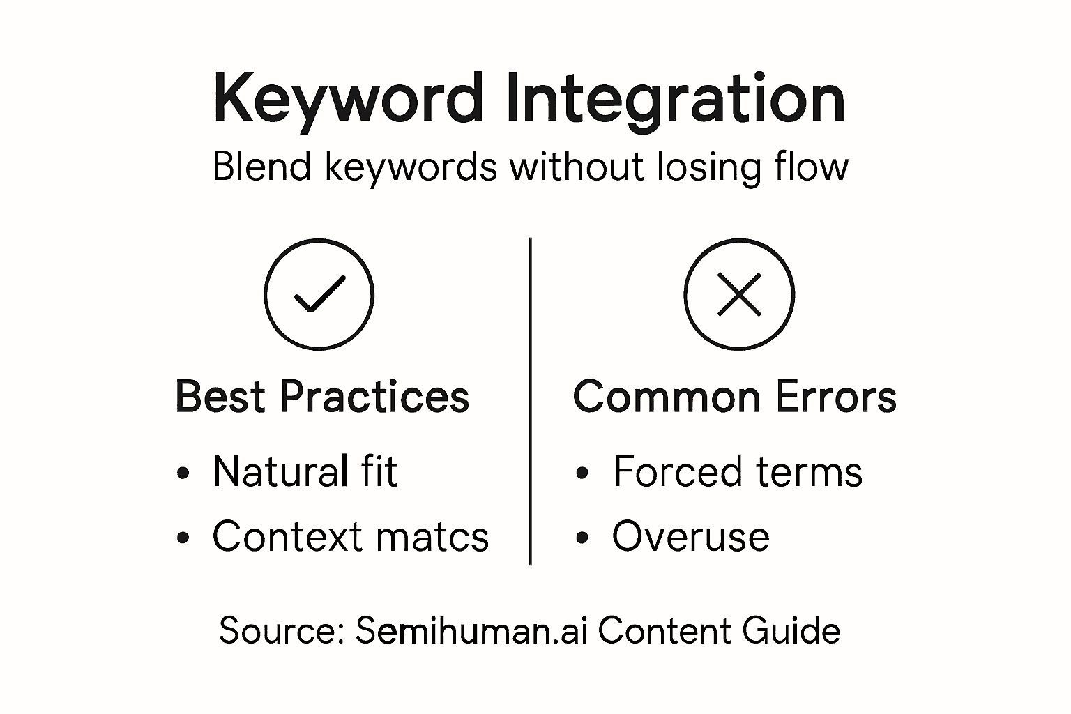 Infographic showing keyword integration best practices