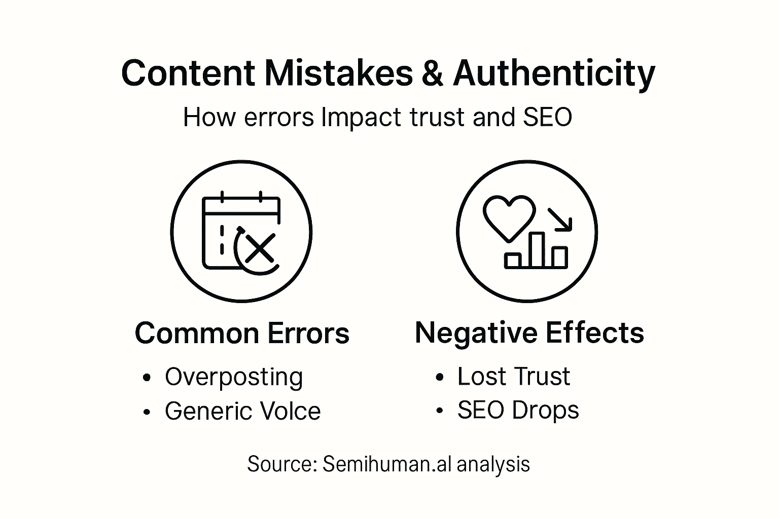 Infographic about content mistakes and authenticity