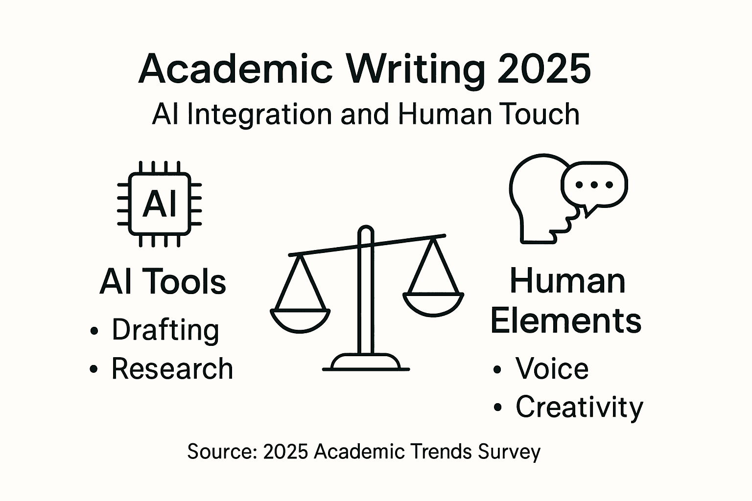 Infographic on AI and human touch in writing