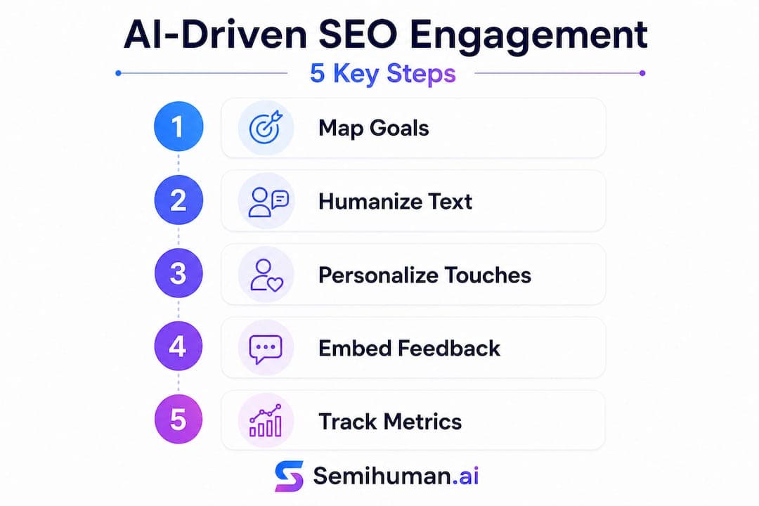 Infographic of five steps for SEO engagement